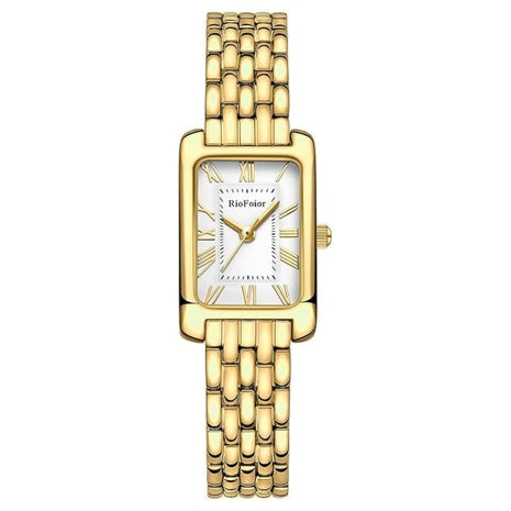 Women's White Gold Stainless Steel Watch With Adjustable Band Tool