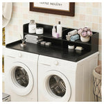 2 Tier 54.7" W X 28.3" D Wood Washer Dryer Countertop W/Shelf