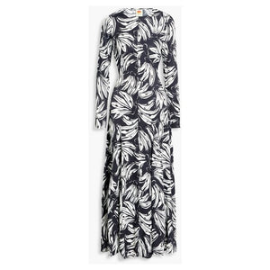 Printed Satin Maxi Dress