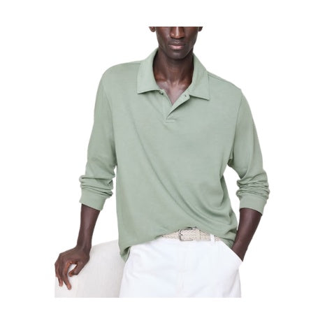 Cotton Jersey Long-Sleeve Polo