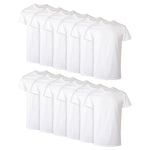 12-Pack Hanes Men's Cotton Moisture-Wicking Crew Tee Undershirts