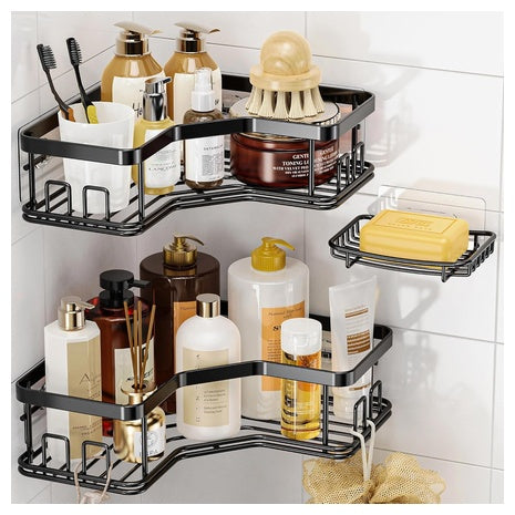 3-Pack MAXIFFE Corner Shower Caddy With Soap Holder