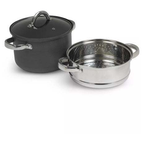 4-Qt Sedona Kitchen Hard Anodized Aluminum Multi Cooker with Glass Lid & Steam Tray