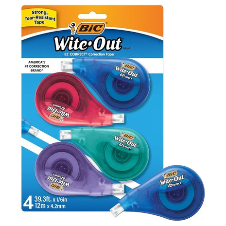 4-Pack BIC Wite-Out EZ Correct Correction Tape
