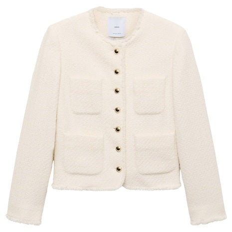 Women's Tweed Jacket w/ Jewel Buttons