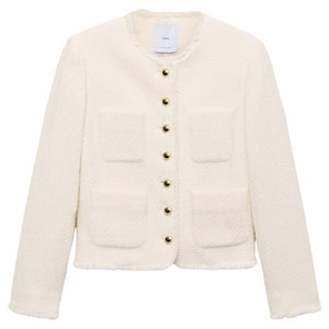 Women's Tweed Jacket w/ Jewel Buttons