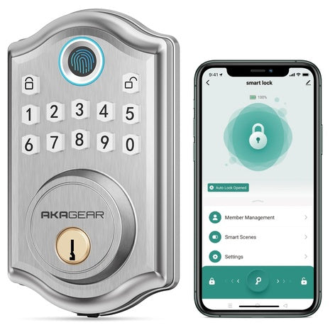 AkaGear DS10 Pro Keyless Entry Smart Door Lock W/ APP Control