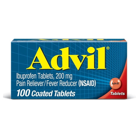 100 Advil Ibuprofen 200mg Coated Tablets