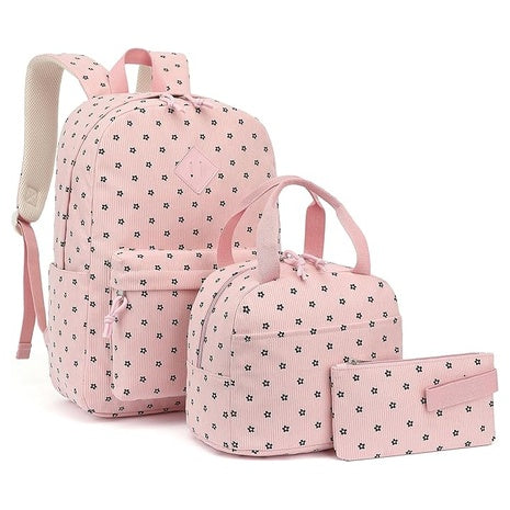 Corduroy School Backpack Set (2 Colors)