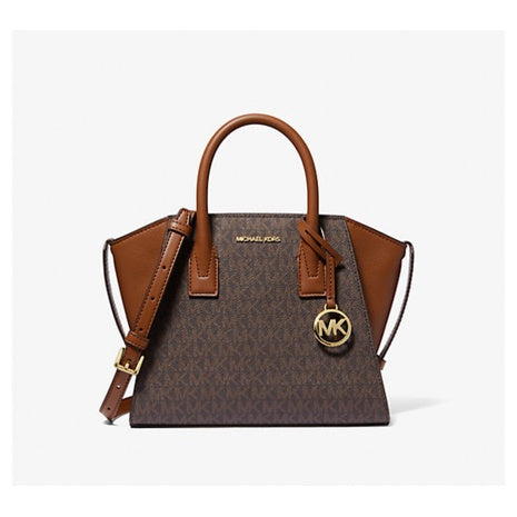 Michael Kors Women's Avril Small Logo and Leather Satchel