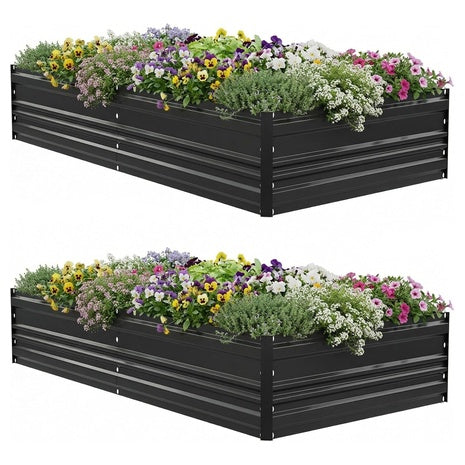 2-Pack 7.5' X 4' X 1' Outdoor Galvanized Raised Garden Beds