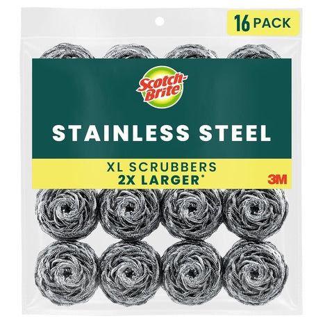 16 Scotch-Brite XL Stainless Steel Scrubbers