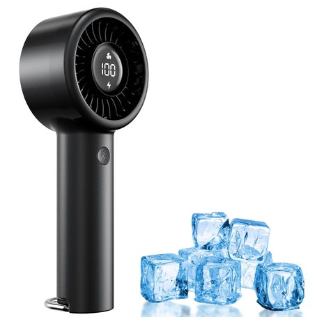 CRISLEX 5-Speed Portable Mini Handheld Fan W/ LED Display (Black Or White)