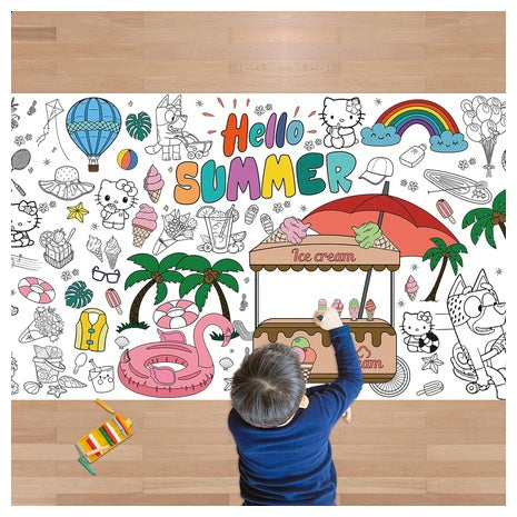 Giant Summer or Birthday Coloring Poster Tablecloth