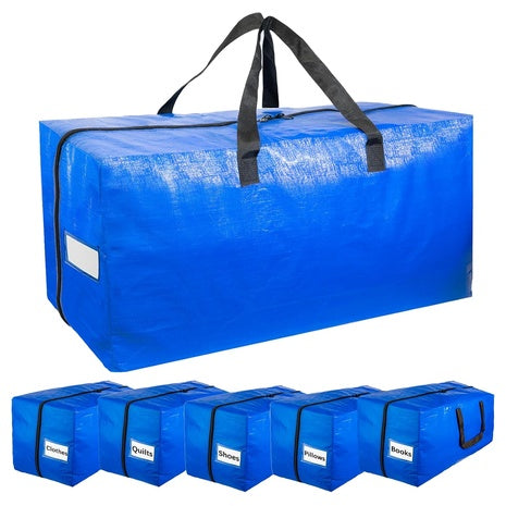 6-Pack Heavy Duty Storage Bags With Smooth Zipper