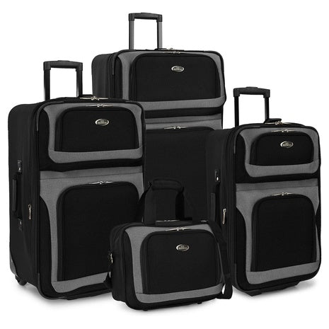 4-Piece U.S. Traveler New Yorker Lightweight Expandable Rolling Luggage Set