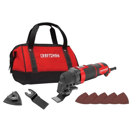 Craftsman Oscillating Tool w/ Accessory System, Blades, Sandpaper & Tool Bag
