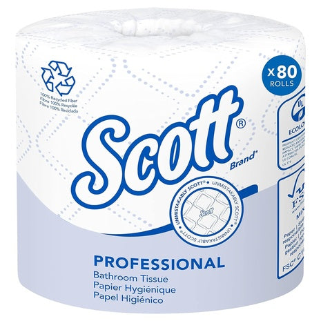 80 Rolls Scott Professional 100% Recycled Toilet Paper