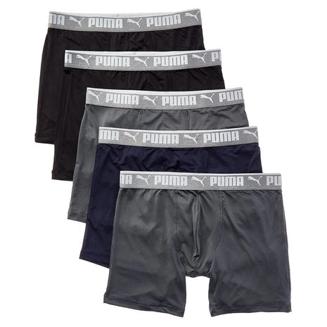 Set Of 5 Puma Moisture Wicking Mesh Boxer Brief