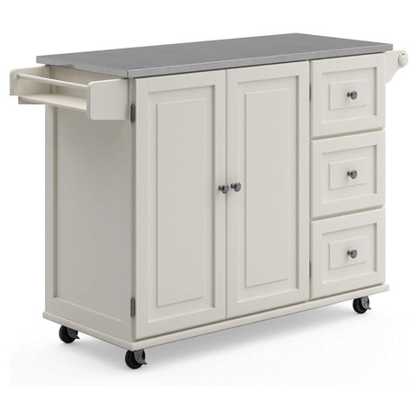 Homestyles Stainless Steel Top Kitchen Cart Rolling Mobile Island
