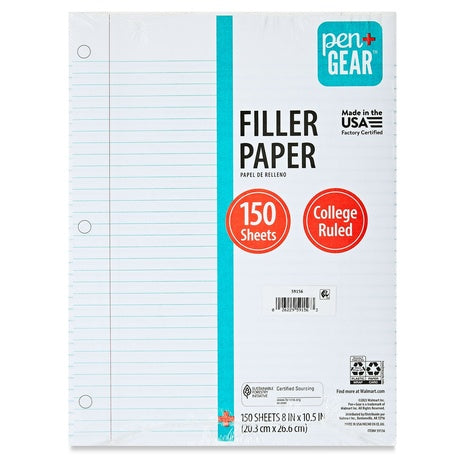 150 Sheets College Ruled Filler Paper