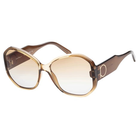 Ferragamo Women's 61.0 Mm Brown Rectangular Sunglasses