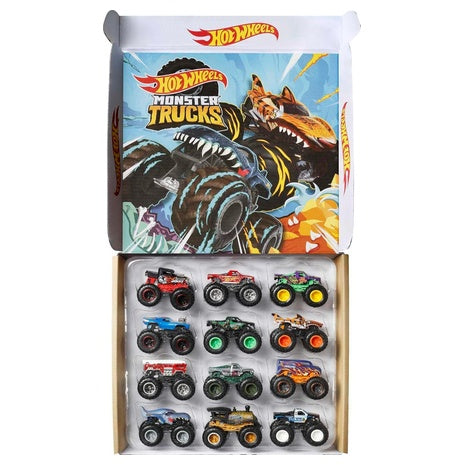 12 Hot Wheels 1:64 Scale Die-Cast Monster Trucks