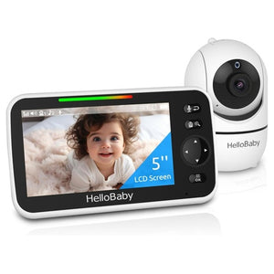 5" HelloBaby No WiFi Baby Monitor with Pan & Tilt Camera