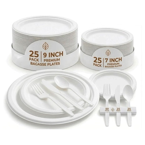 150-Piece Disposable Paper Plate Dinnerware Set