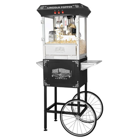 Antique Style Lincoln Popcorn Popper Machine With Cart