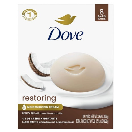 8-Count Dove Beauty Restoring Coconut & Cocoa Butter Bar Soap