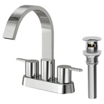 EVERSTEIN 3-Hole 4 In. Centerset 2-Handle Waterfall Bathroom Sink Faucet