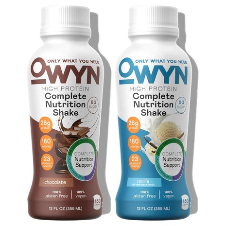 12-Pack OWYN Chocolate & Vanilla Protein Shakes (OU-DE)