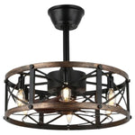 19" Shluce Caged Farmhouse Fandelier Ceiling Fan with Lights & Remote