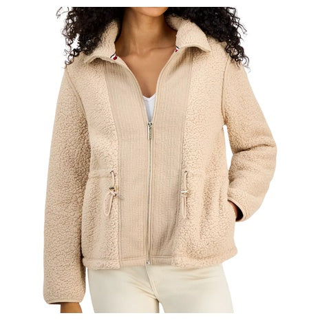 Tommy Hilfiger Women's Sherpa Zip Front Long Sleeve Jacket