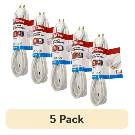 5-Pack Hyper Tough Indoor Household Extension Cord