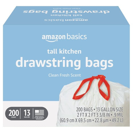 200 Amazon Basics 13 Gallon Trash Bags