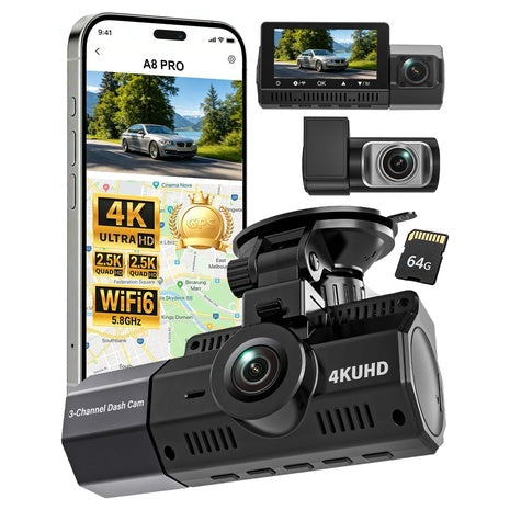3 Channel Dash Cam Front And Rear