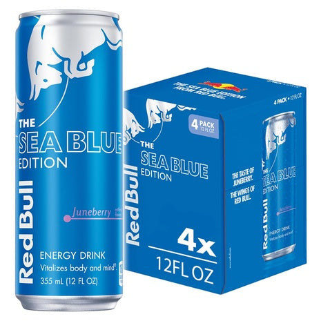 4 Red Bull Sea Blue Edition Juneberry Energy Drinks (12oz)
