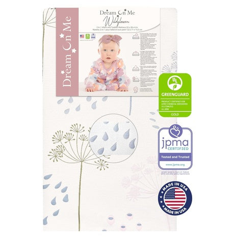 Dream On Me Wildflower 2-in-1 Crib & Toddler Mattress