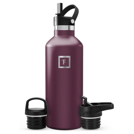 32 oz IRON Deg.FLASK Narrow Mouth Water Bottle With 3 Lids (3 Colors)