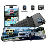 12" AZDOME PG17 Max 4K+2.5K Mirror Dash Cam With ADAS, BSD And LCA
