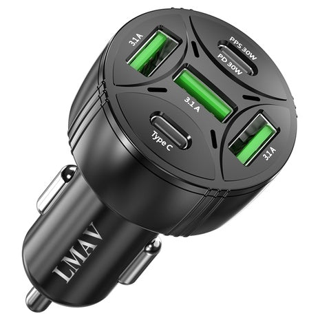 5-Port 75W USB-C Fast Car Charger