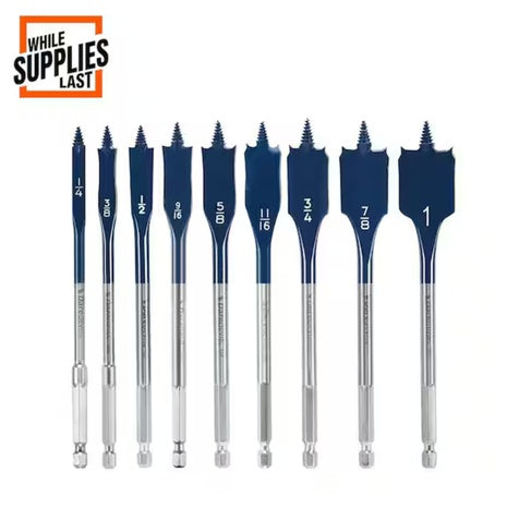 9-Piece Bosch Daredevil High Carbon Steel Standard Spade Bit Set