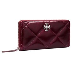 Tory Burch Women's Kira Diamond Quilt Distressed Zip Continental Wallet