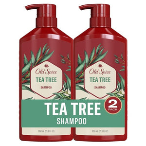 2 Old Spice Tea Tree Shampoo Bottles (21.9oz)