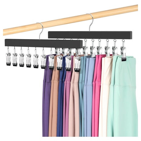 2-Pack 360deg. Rotating 20-Legging Organizer Hangers With Clips