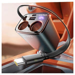 LISEN 90W Dual Car Charger with Retractable 30W Cable