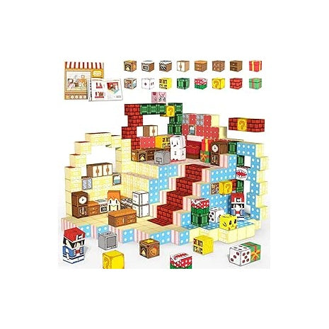100 Magnetic Building Blocks Montessori Kids Toy