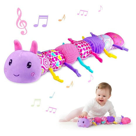 Baby Musical Caterpillar Plush Toy with Crinkle & Rattle